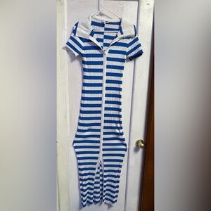 Fashion Nova Vibrant Blue and White Dress